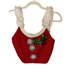 New Ladies Juniors Teen Love on a Hanger Christmas Sweater tinsel tank Sz S‎
